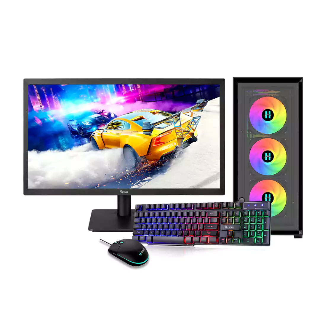 Gaming PC Core i5 12th Generation | 4gb Graphic Card With Cooling Fan | 8gb RAM | SSD 256 | RGB Keyboard and Mouse | 21.5 Inch Big Screen | Hasons Desktop Set